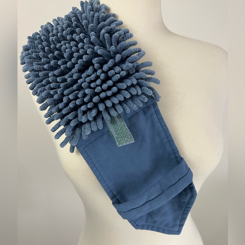 Norwex Chenille Hand Towel, Recycled, BacLock, denim